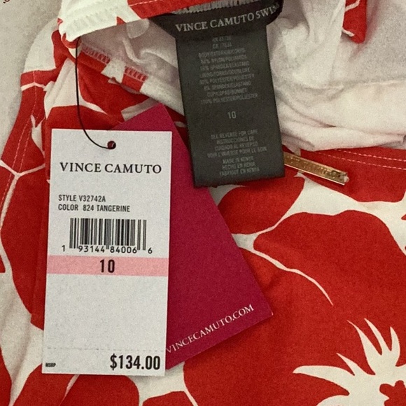 VINCE CAMUTO NWT WOMENS ONE PIECE SWIMWEAR SUIT RASH GUARD LONG SUN SIZE 10 - Picture 4 of 5